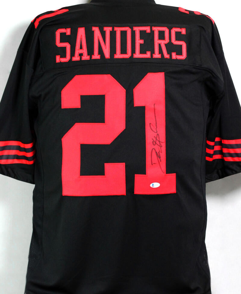 The Jersey Source Deion Sanders Autographed White & Blue Pro Style Jersey-Beckett W Hologram *Black