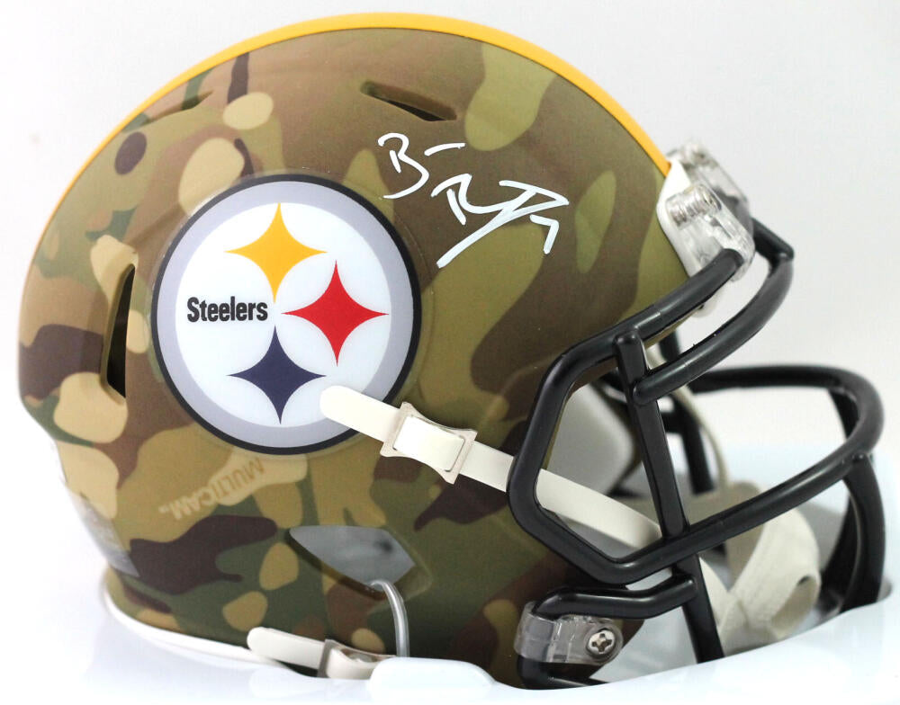Ben Roethlisberger Autographed Pittsburgh Steelers Camo Speed Mini Hel –  The Jersey Source