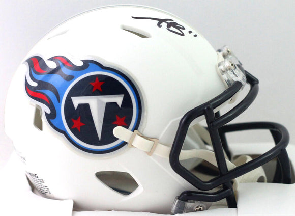 AJ Brown Autographed Tennessee Titans Flat White Speed Mini Helmet - Beckett W Auth *Black Image 1