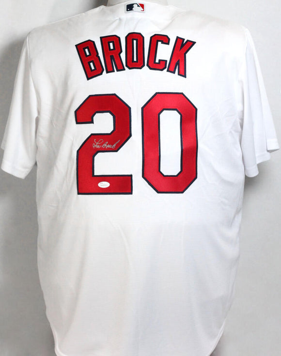 Lou Brock Autographed St. Louis Cardinals White Majestic Jersey - JSA W Auth *L2