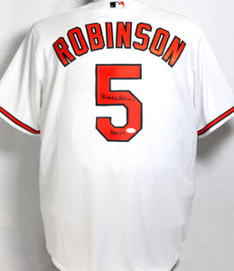 Brooks Robinson Autographed Baltimore Orioles White Jersey w/ HOF 83 - JSA W Auth *Straight 5