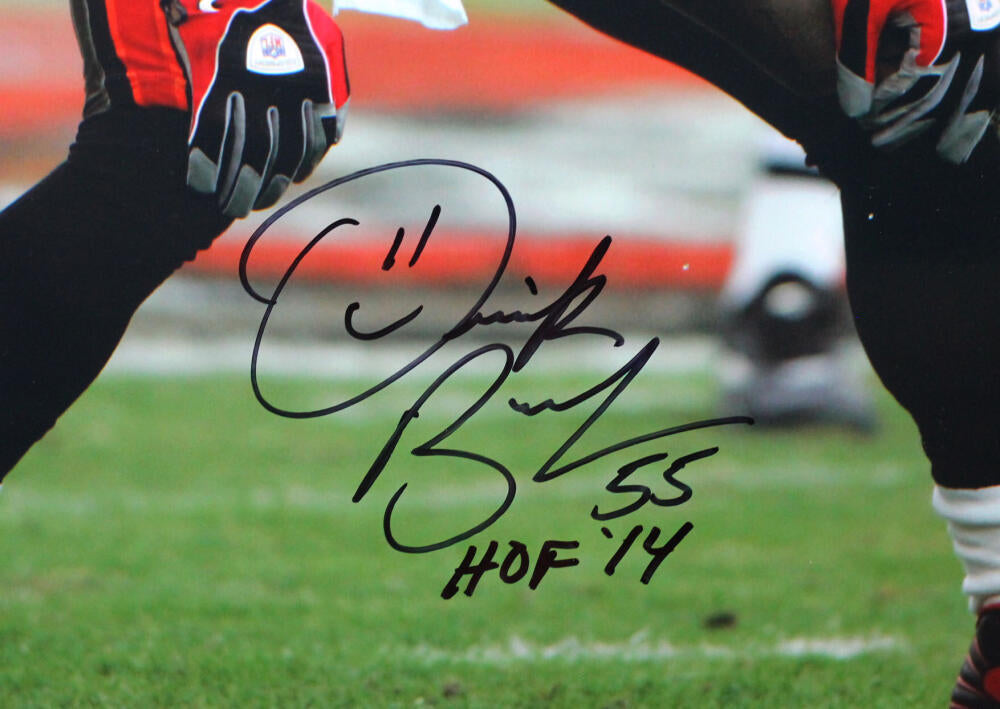 Derrick Brooks Autographed Tampa Bay 16x20 Defensive Stance Photo W/ HOF-  JSA Auth