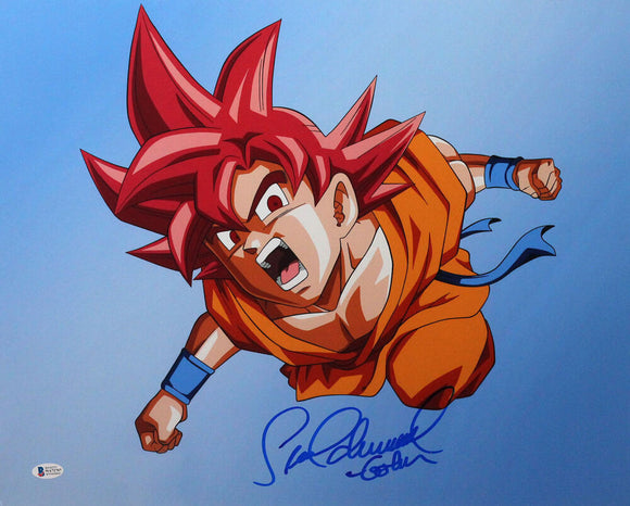 Sean Schemmel Autographed 16x20 Dragon Ball Z Photo w/Goku - Beckett W Auth *Blue
