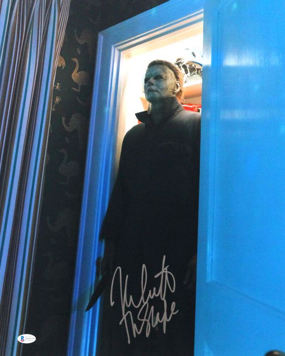 Nick Castle Autographed 16x20 Michael Myers in Closet Photo w/The Shape - Beckett W Auth *Silver