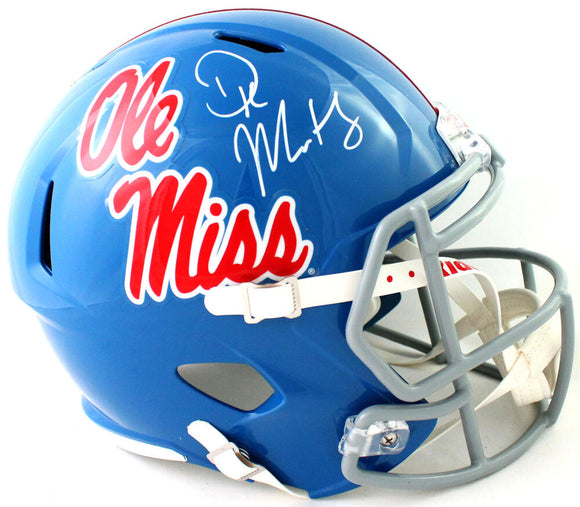 DK Metcalf Autographed Ole Miss Rebels F/S Speed Helmet - Beckett W Auth *White