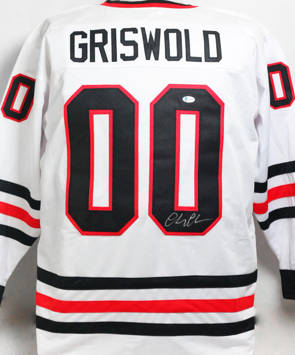 Chevy Chase Autographed White Christmas 'Griswold' Santa Jersey - Beckett W Auth