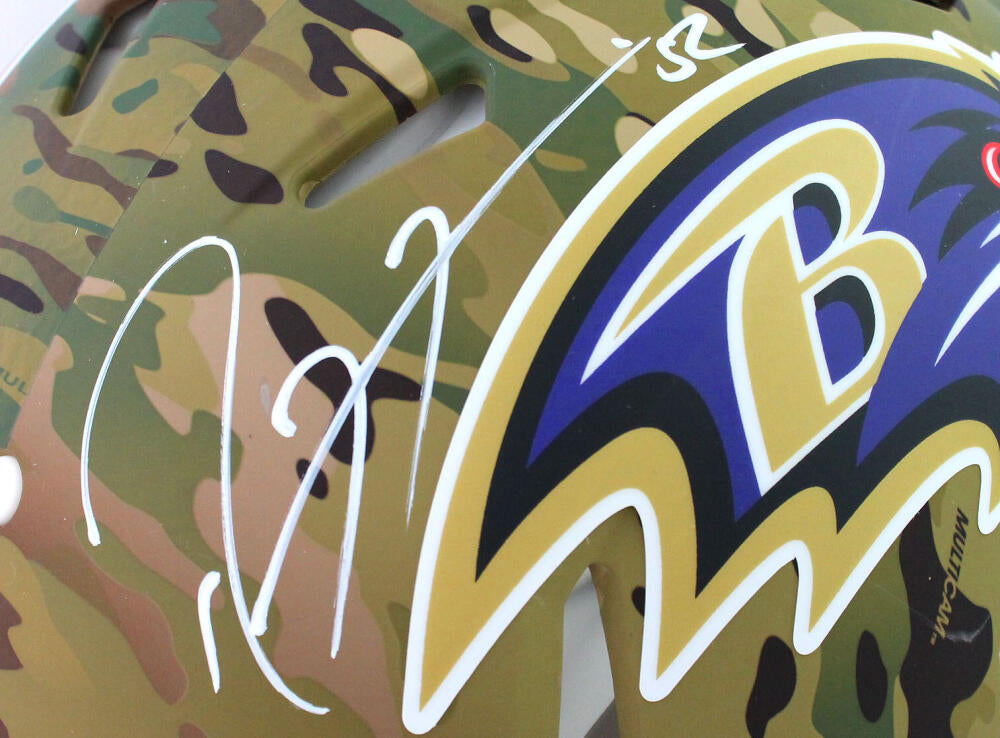 Ray Lewis Ed Reed Autographed Baltimore Ravens Camo Authentic Full