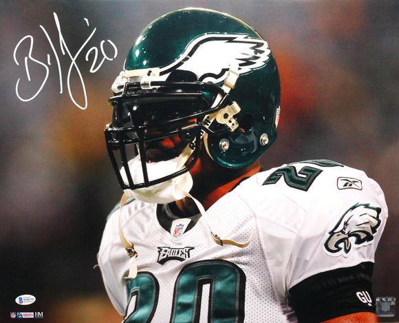 Brian Dawkins Autographed Eagles 16x20 White Jersey Photo - Beckett W Auth *White