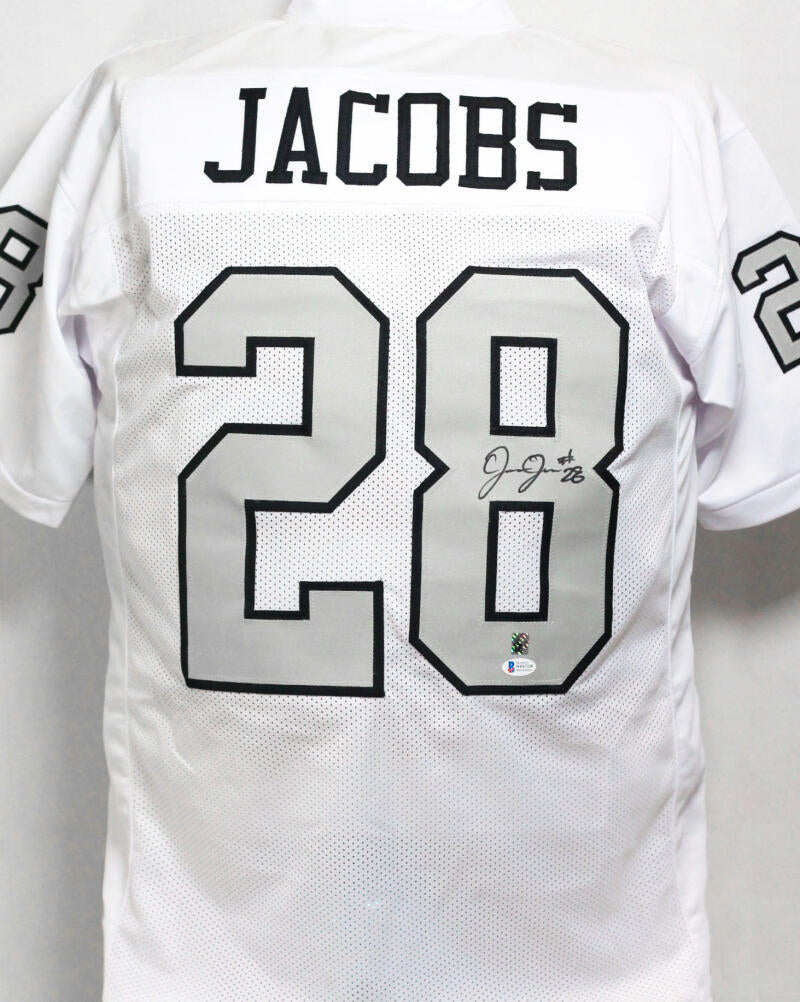 The Jersey Source Josh Jacobs Autographed White Color Rush Pro Style Jersey-Beckett W Hologram *Silver