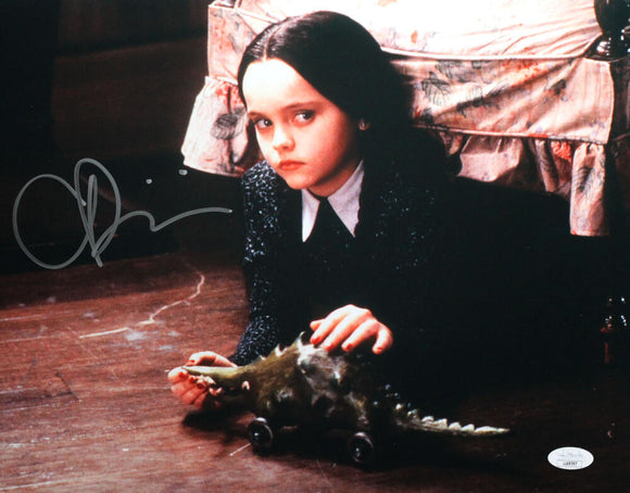Christina Ricci Autographed 11x14 Photo Addams Family Movie Under Chair - JSA Auth *Silver