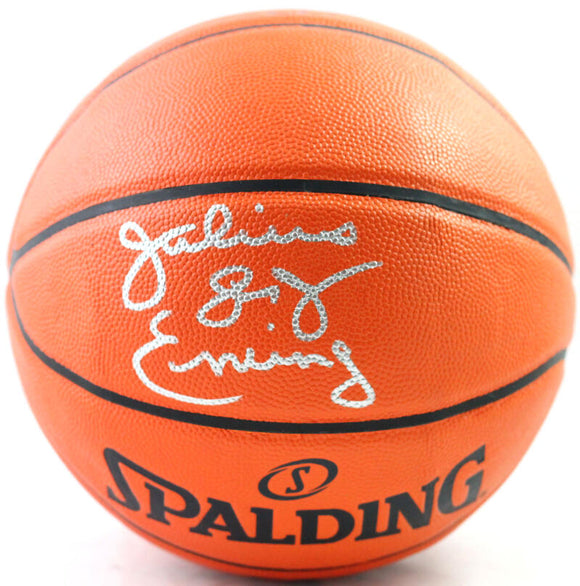 Julius Erving Autographed NBA Spalding Basketball- Beckett Witnessed *Silver