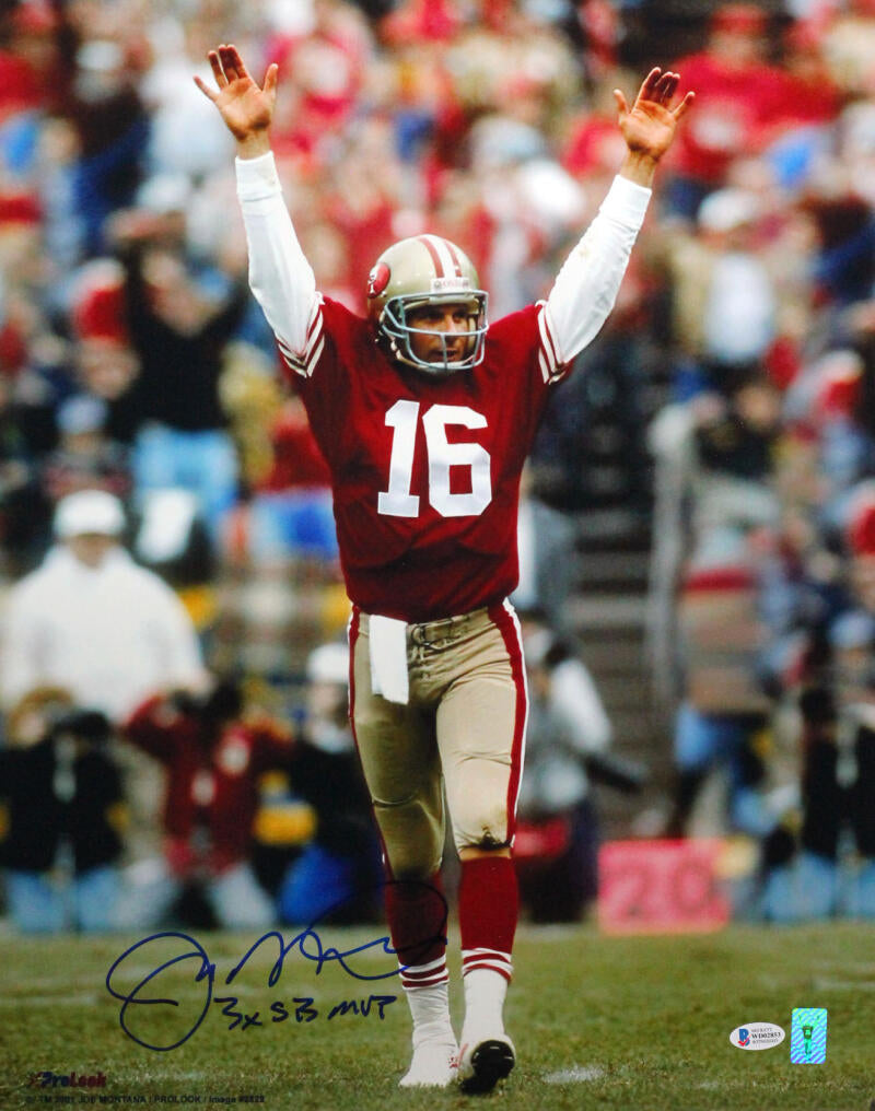 Joe Montana San Francisco 49ers Autographed 16 x 20 Hands Up Photograph