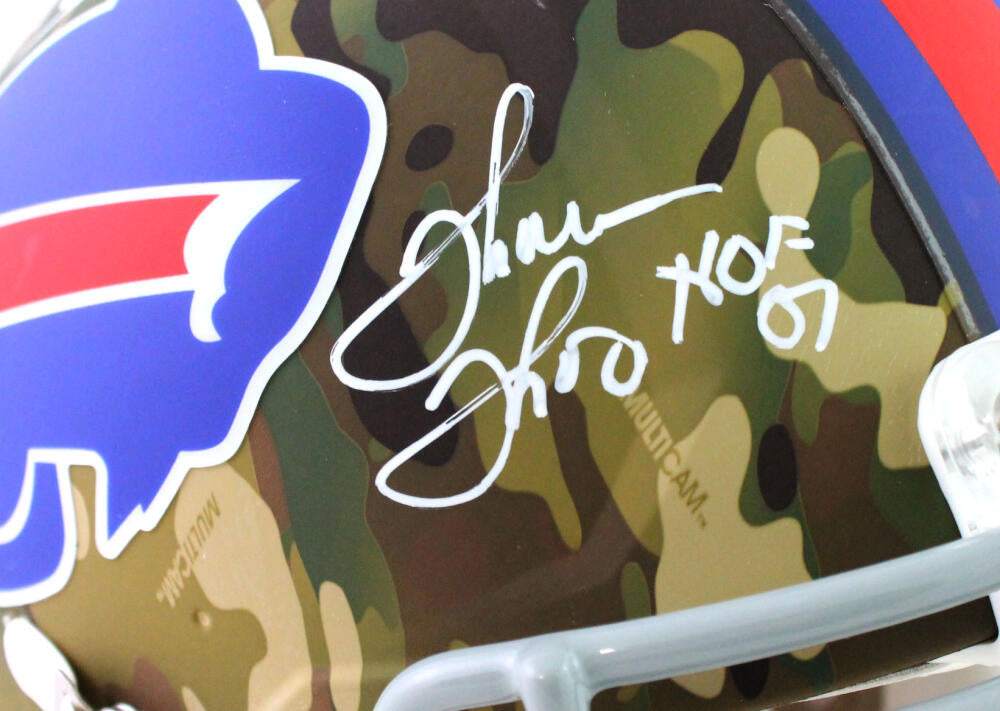 Jim Kelly & Thurman Thomas Buffalo Bills Autographed Riddell Camo