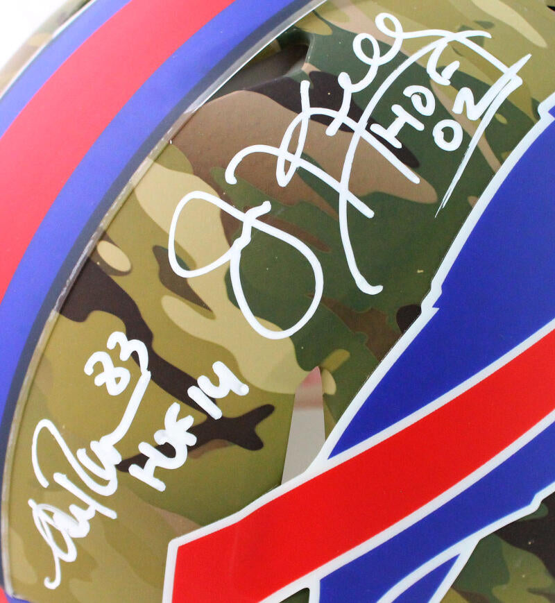 Jim Kelly & Thurman Thomas Buffalo Bills Autographed Riddell Camo