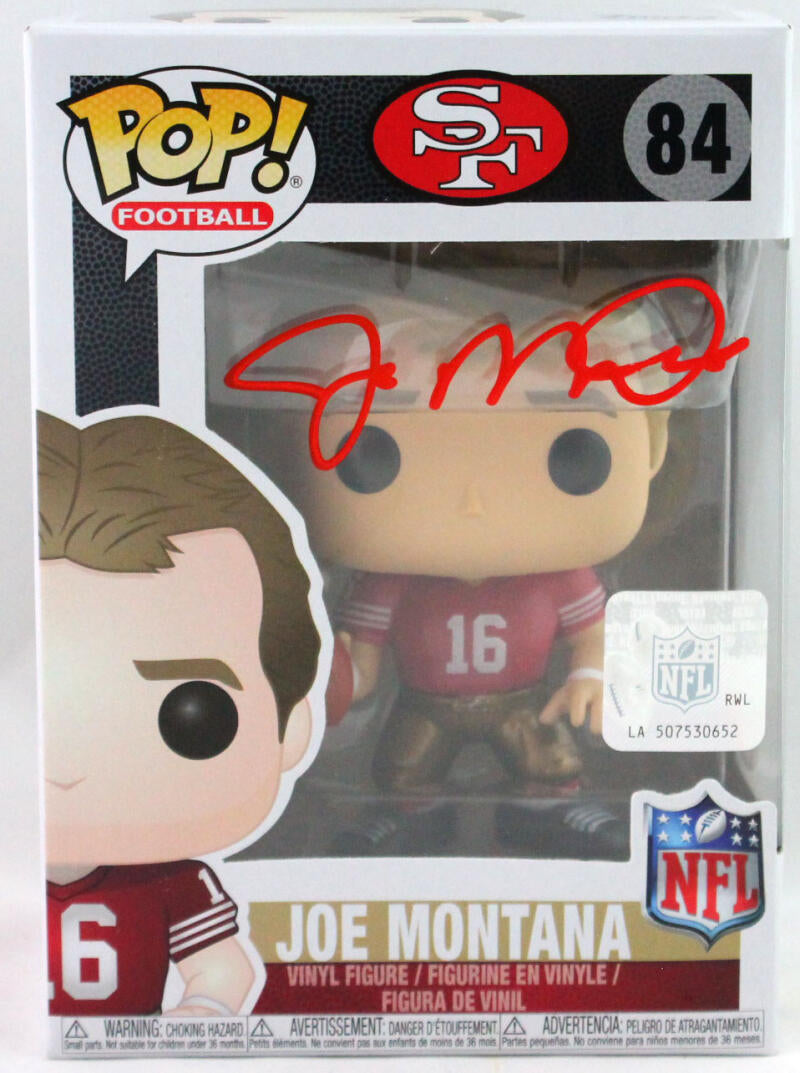 Joe Montana Autographed San Francisco 49ers Funko Pop #84- Beckett Hol –  The Jersey Source