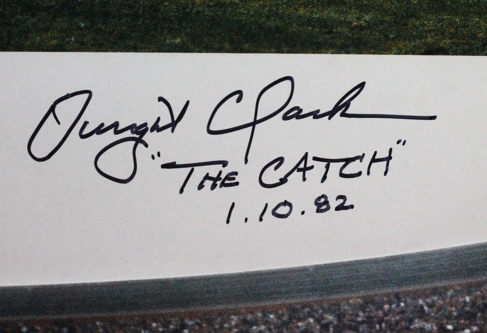 Dwight Clark & Joe Montana Signed The Catch Sketch 20x24 Photo Framed COA  49ers - Inscriptagraphs Memorabilia