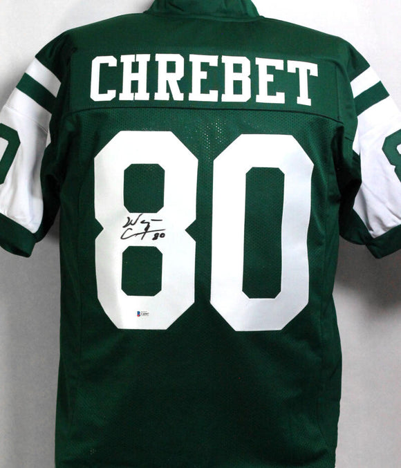 Wayne Chrebet Autographed Green Pro Style Jersey - Beckett Auth *8