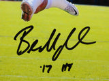 Baker Mayfield Autographed Oklahoma Sooners 16x20 HM In Air Photo w/ 17 HT - Beckett W Auth *Black