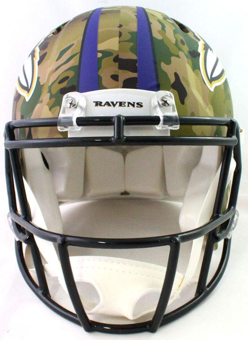 Ray Lewis Autographed Baltimore Ravens Riddell Camo Authentic