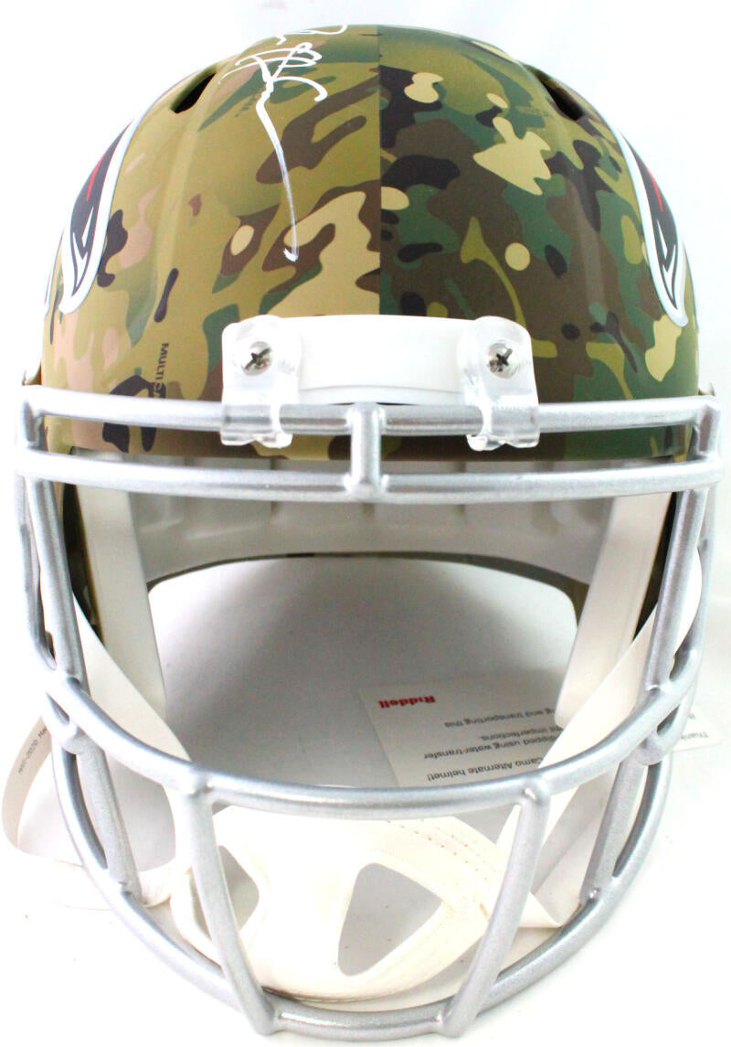 Deion Sanders Autographed Atlanta Falcons F/S Camo Speed Helmet