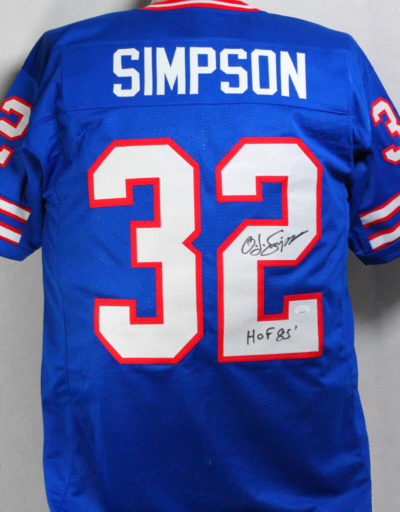 OJ Simpson Signed Red Buffalo Bills Jersey Inscribed 