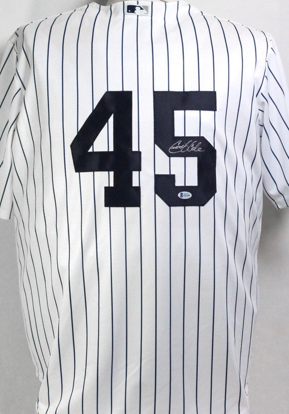 Gerrit Cole Autographed New York Yankees White P/S Majestic Jersey- Beckett