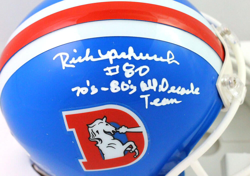 Rick Upchurch Autographed Denver Broncos 75-96 TB Mini Helmet - Becket –  The Jersey Source