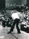 Bob Knight Autographed 8x10 Black & White Photo W/ Chair - JSA W *Silver