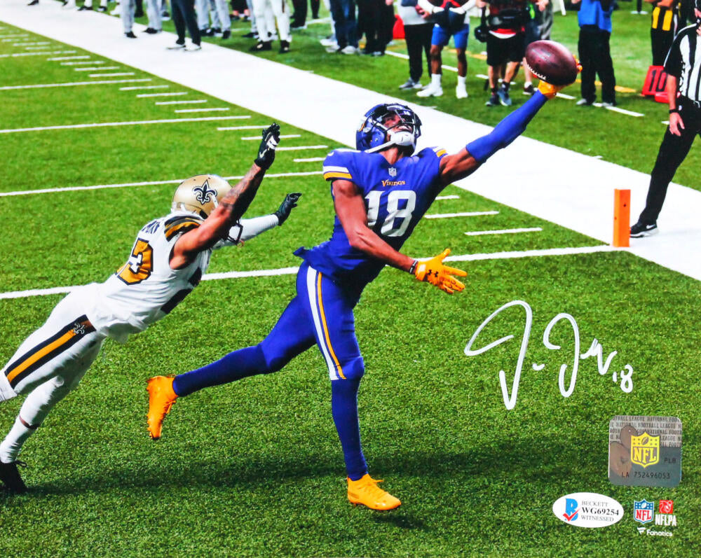 Justin Jefferson Autographed Bills Catch 8x10 Photo Minnesota Vikings  Beckett