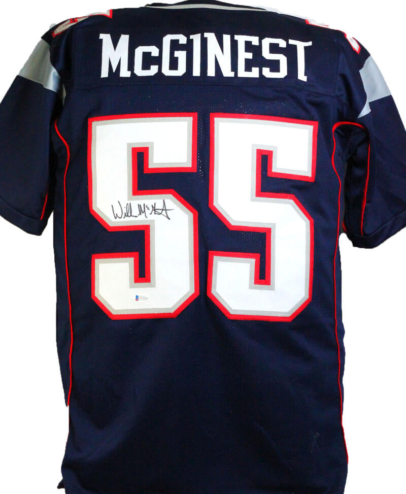 Willie Mcginest Autographed Blue Pro Style Jersey- Beckett W – The Jersey  Source