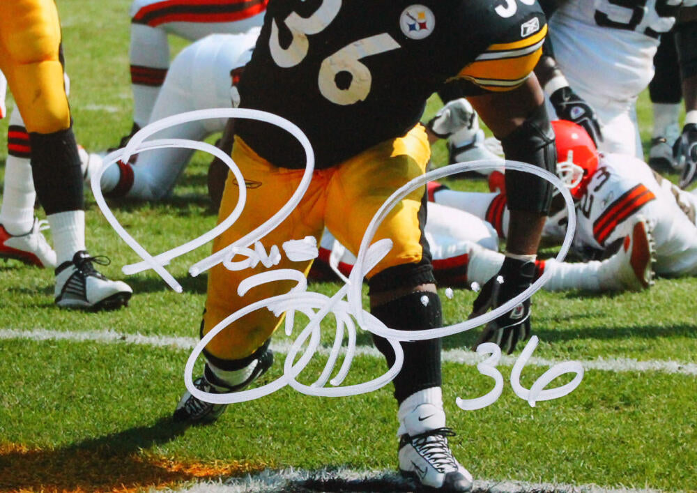 Jerome Bettis Autographed Steelers 8x10 Spike Of Ball HM Photo- Beckett W * White