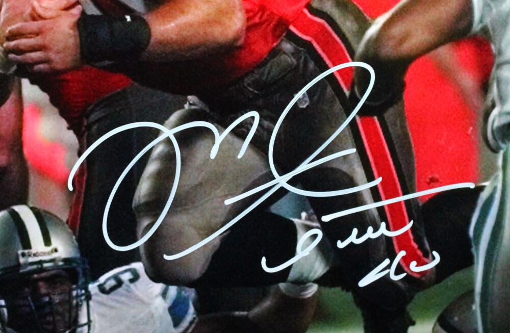 Mike Alstott Tampa Bay Buccaneers Autographed 8 x 10 Red Running  Photograph