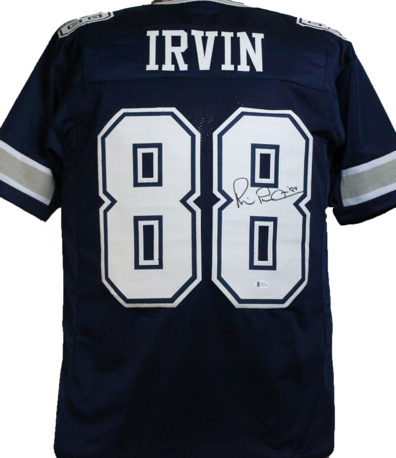 Michael Irvin Autographed Blue Pro Style Jersey w/ White Num- Beckett – The  Jersey Source