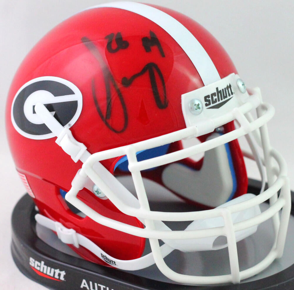 Sony Michel Autographed Georgia Bulldogs Red Schutt Mini Helmet- Becke –  The Jersey Source