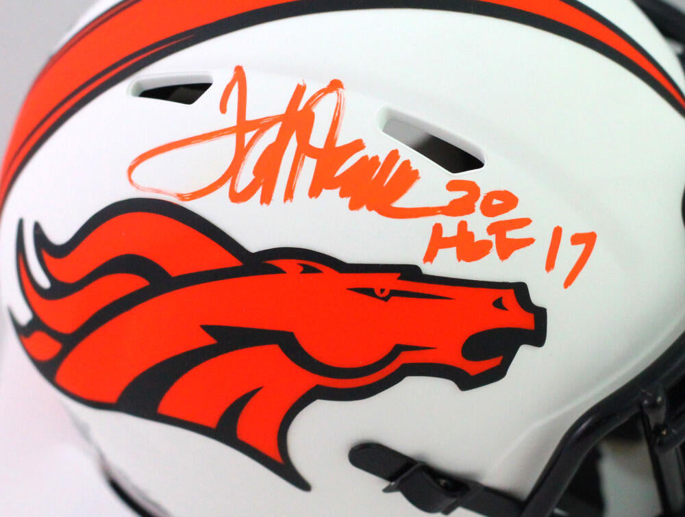 Terrell Davis Signed Denver Broncos White Logo NFL Football w/HOF'17