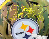 Jerome Bettis Autographed Steelers Camo Speed F/S Helmet- Beckett W *Yellow