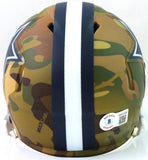Dak Prescott Autographed Dallas Cowboys Camo Mini Helmet- Beckett W *White