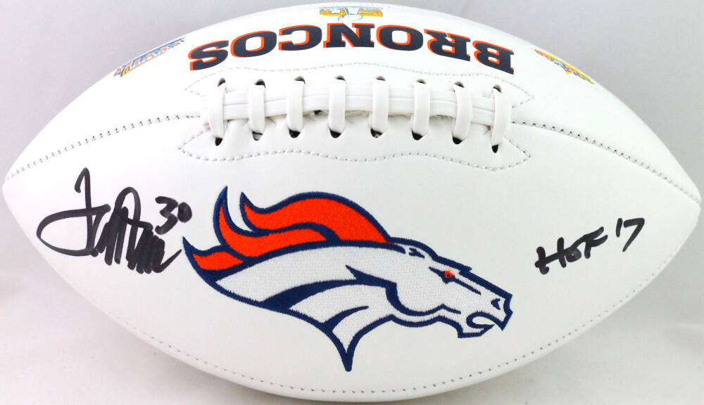 Terrell Davis Autographed Denver Broncos Logo Football w/ HOF