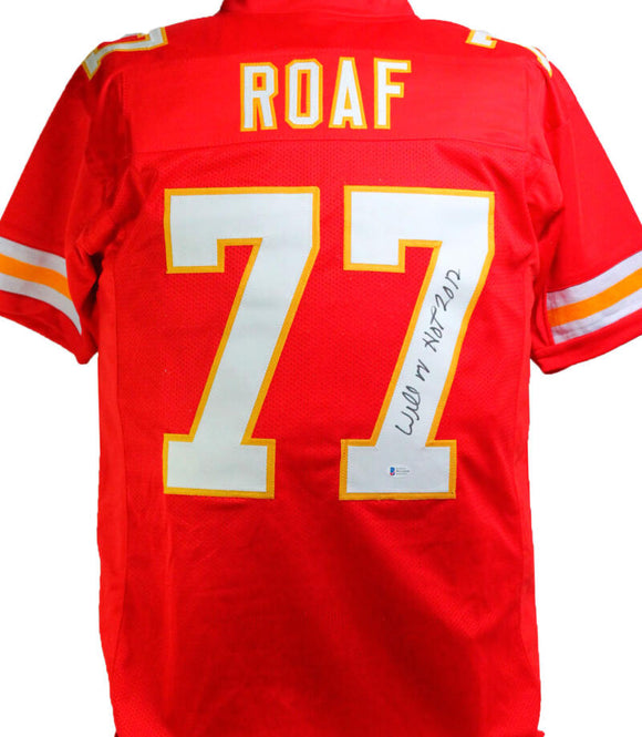 Willie Roaf Autographed Red Pro Style Jersey w/ HOF- Beckett W *Black