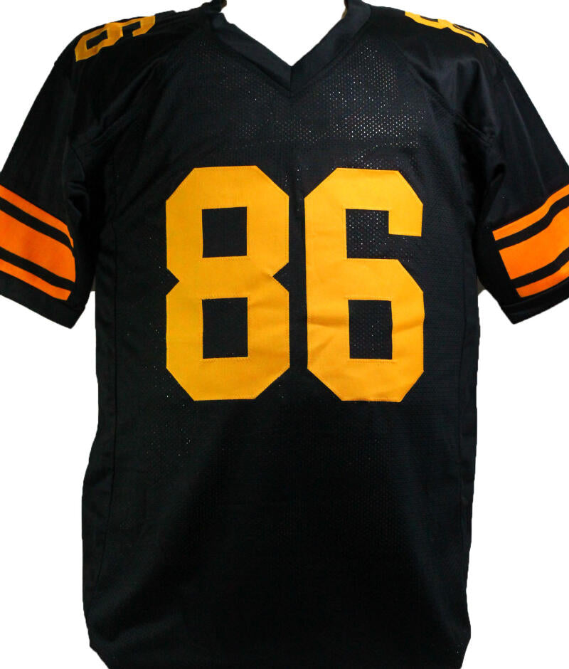 The Jersey Source Hines Ward Autographed Black w/ Yellow Num Pro Style Jersey- Beckett W *Black