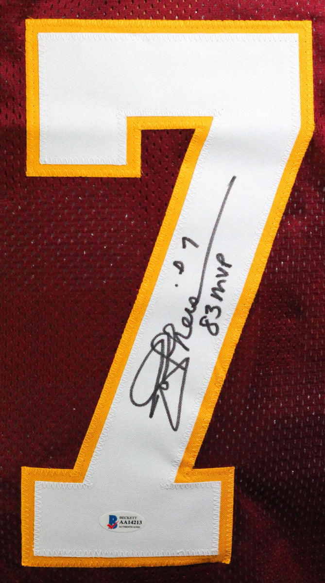 Joe Theismann Autographed Maroon Pro Style Jersey w/ 83 MVP- BECKETT * –  The Jersey Source