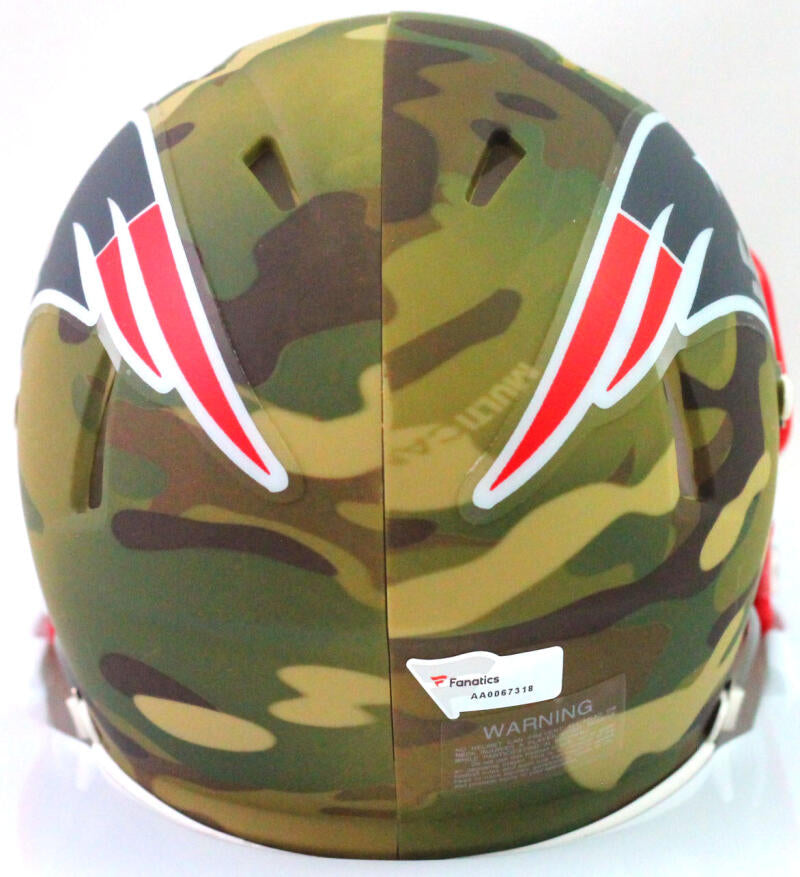 Tom Brady Signed New England Patriots Camo Speed Mini Helmet- Fanatics –  The Jersey Source