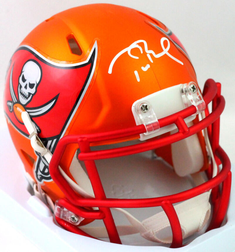 Tom Brady Signed Tampa Bay Buccaneers Blaze Mini Helmet- Fanatics