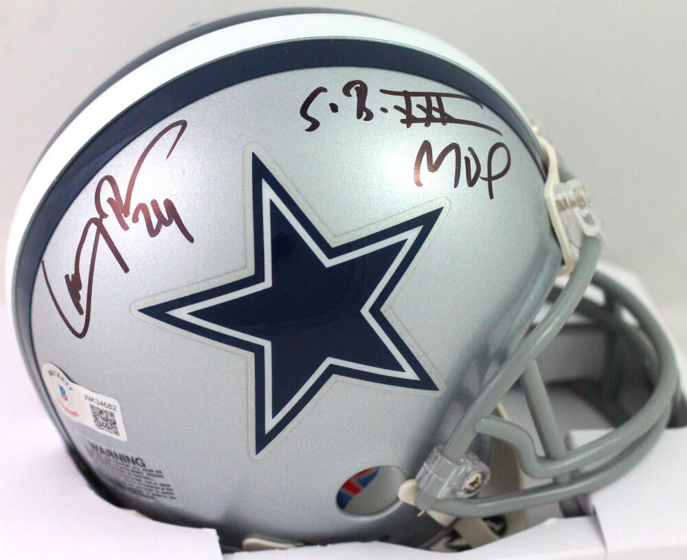 Larry Brown Autographed Dallas Cowboys Mini Helmet W/ SB MVP