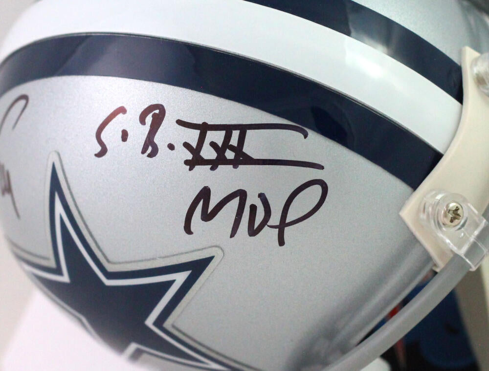 Larry Brown Autographed Dallas Cowboys Mini Helmet W/ SB MVP