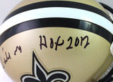 Willie Roaf Autographed New Orleans Saints Mini Helmet w/ HOF- Beckett W *Black