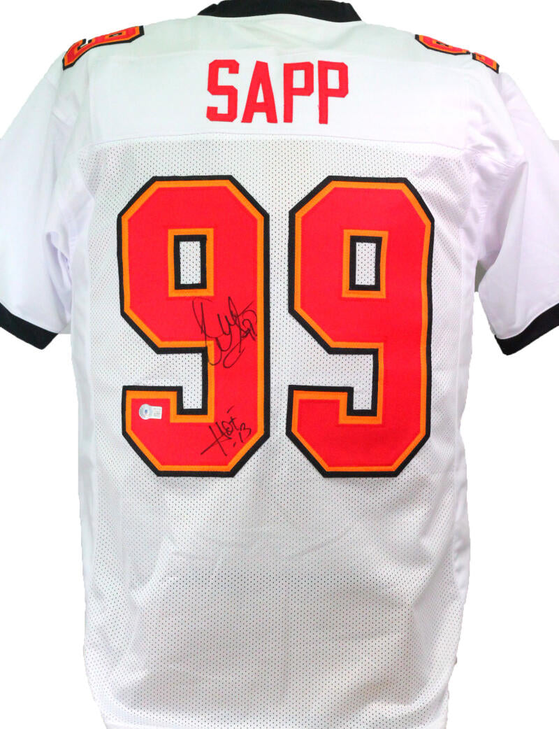 Warren Sapp HOF Autographed Tampa Bay Custom Red Football Jersey