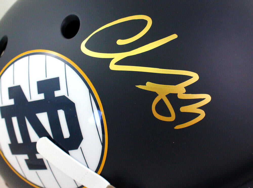 : Chase Claypool Autographed Notre Dame F/S Speed Helmet