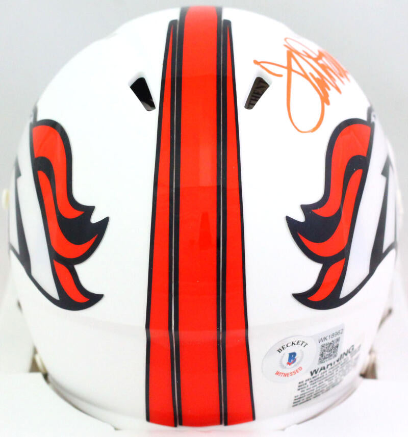 Terrell Davis Signed Broncos Salute to Service Speed Mini Helmet