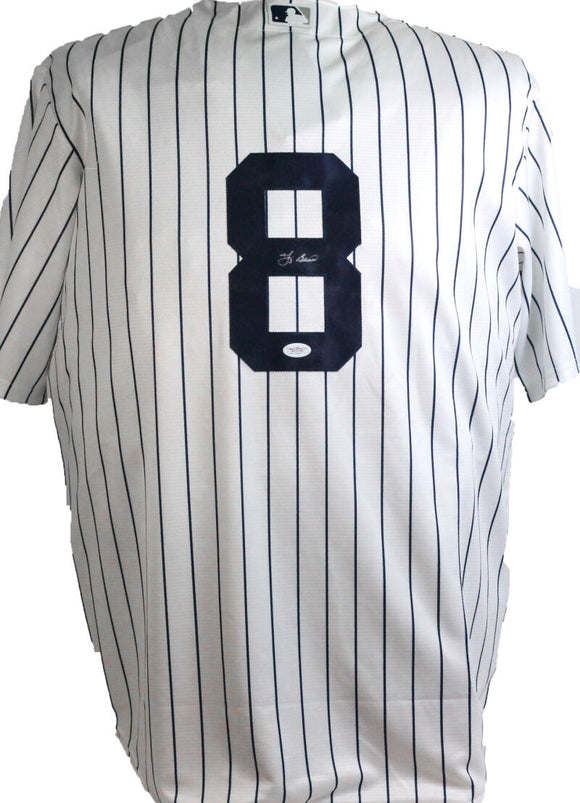 Yogi Berra Autographed Yankees P/S Majestic Jersey - JSA W Auth *8